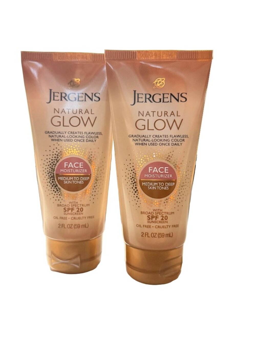 Jergens Natural Glow Face Moisturizer SPF 20 - Medium to Dark skin tones - 2 flo